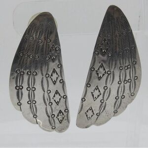 Vintage Native American Tony Guerro Earrings Sterling Silver
